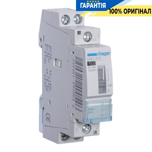 Установочное реле Hager ERC217 16А , 230V~, контакты: 2Н.З