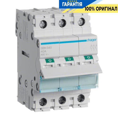 Вимикач навантаження Hager 3-полюсний 400В/40А SBN340