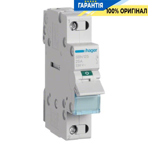 Вимикач навантаження Hager 1-полюсний 230В/25А SBN125