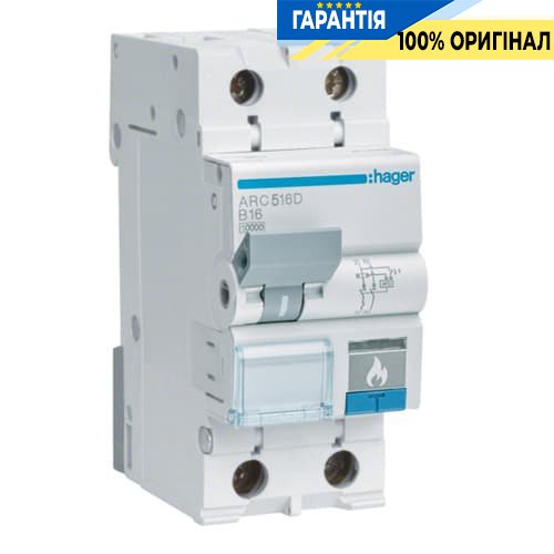 Автоматический выключатель с дуговой защитой AFDD, 1P+N 6kA C-25A, Hager ARC975D