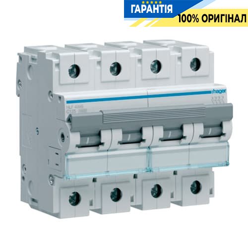 Автоматический выключатель 4-х полюсный Hager 100 А,3ф С 10 кА HLF490S