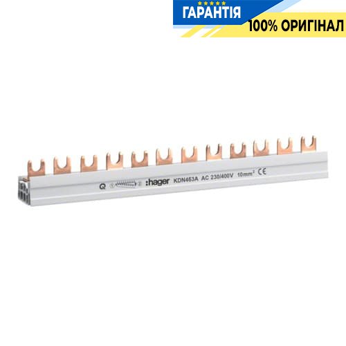 Шина Hager KDN463A вилочная 4-полюсная, 63A 12 мод.