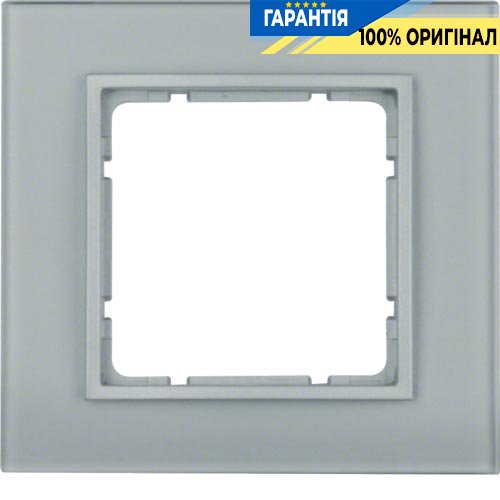 Рамка стеклянная 1-а коллекция B.7 GLAS, цвет «алюминий, матовый», Berker 10116414