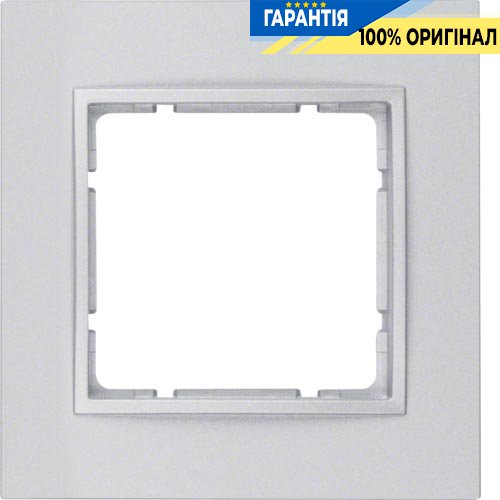 Рамка пластмасса 1-а коллекция B.7, цвет «алюминий, матовый», Berker 10116424