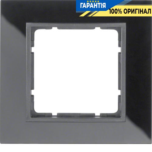 Рамка скляна 1-а колекція B.7 GLAS, колір «чорний антрацит, матовий», Berker 10116616