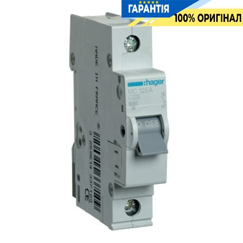 Автоматический выключатель однофазный Hager MC125A 25 А, тип - «С»