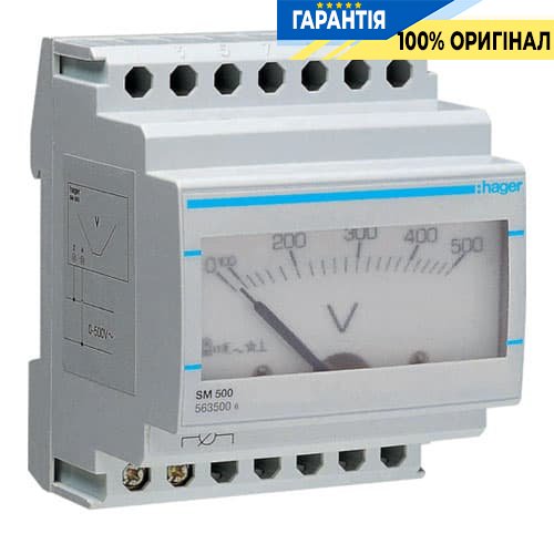 Вольтметр аналоговий Hager SM500 ~ 0-500V
