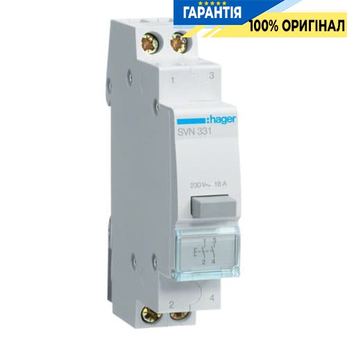 Кнопочный выключатель Hager SVN331 ,16A, 250В АС,2 н.о. без фиксации