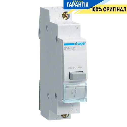 Кнопочный выключатель Hager SVN321 ,16A, 250В АС,1 н.з без фиксации