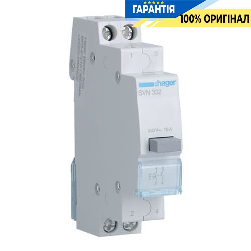 Кнопочный выключатель Hager SVN332 ,16A, 250В АС,2 н.о.,