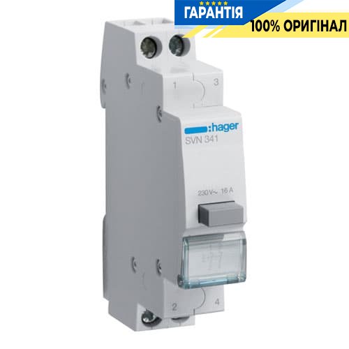 Кнопочный выключатель Hager SVN341 ,16A, 250В АС,2 н.з. без фиксации
