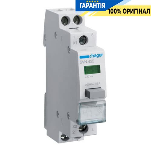 Кнопка управления Hager SVN433 контакт 2н.о с индикацией