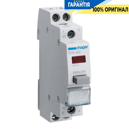 Кнопка керування Hager SVN452 без фіксації 1н.о. / 1н.з з індикацією