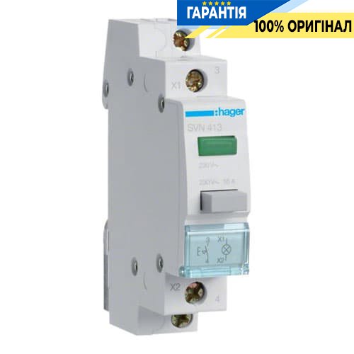 Кнопка керування Hager SVN413 контакт 1н.о з індикацією