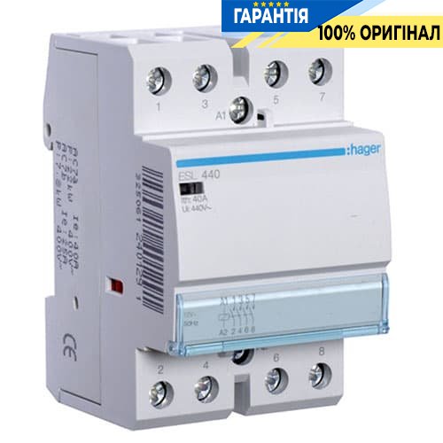 Контактор Hager ESL440 40A, 4НО, 12V