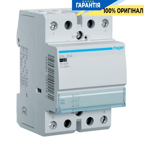 Контактор Hager ESL264 63A, 2НЗ, 12V
