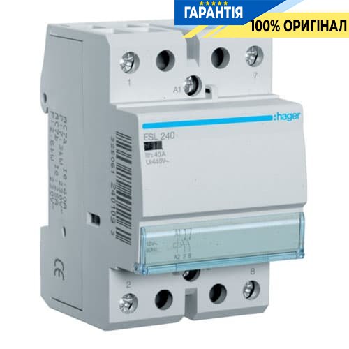 Контактор Hager ESL240 40A, 2НО, 12V