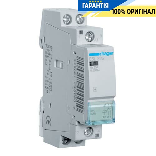 Контактор Hager ESL225 25A, 2НО, 8 / 12V