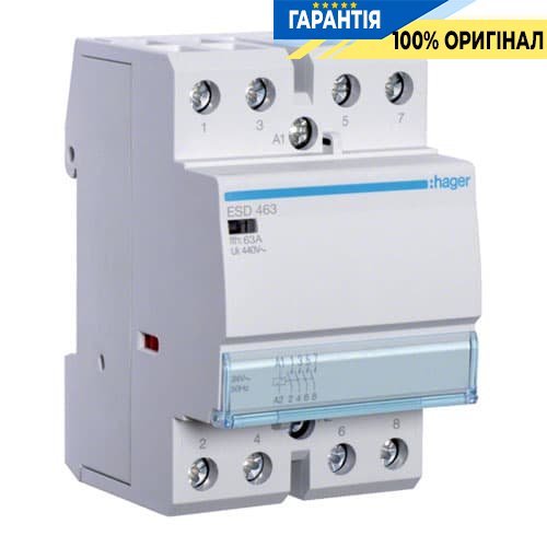 Контактор Hager ESD463 63A, 4НО, 24V