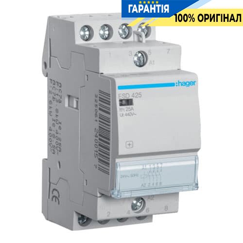 Контактор Hager ESD425 25A, 4НО, 24V