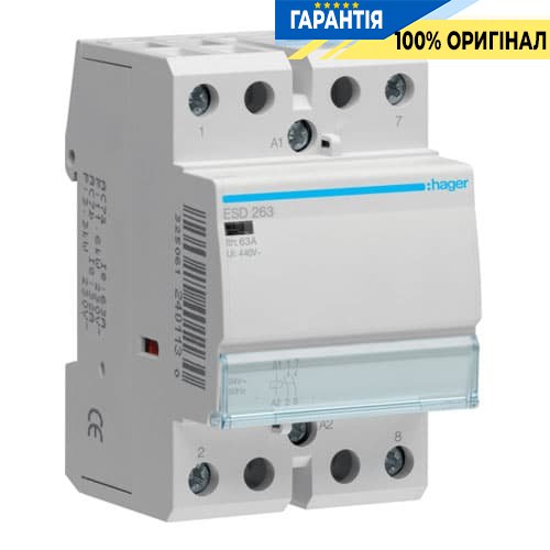 Контактор Hager ESD263 63A, 2НО, 24V