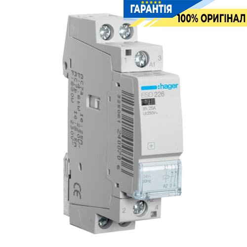 Контактор Hager ESD226 25A, 2НЗ, 24V