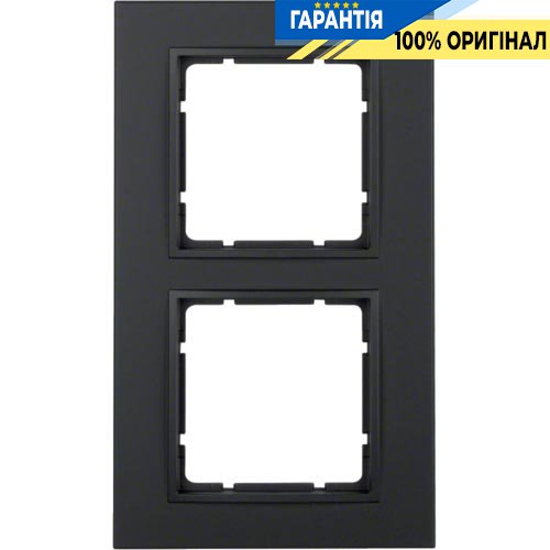 Рамка пластмасса 2-а коллекция B.7, цвет «антрацит, матовый», Berker 10126626