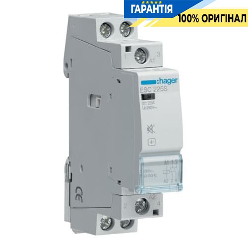 Контактор безшумний Hager ESC225S 25A, 2Н.О, 230V