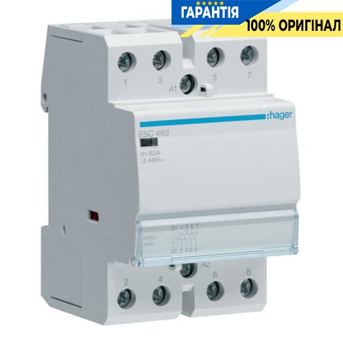 Контактор - силове реле Hager ESC463 230V / 63A 4Н.О