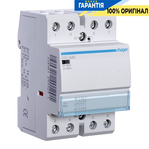 Контактор - силове реле Hager ESC440 230V / 40A 4Н.О