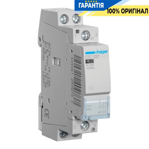 Контактор - силове реле Hager ESC227 230V / 25A 1Н.О + 1Н.З