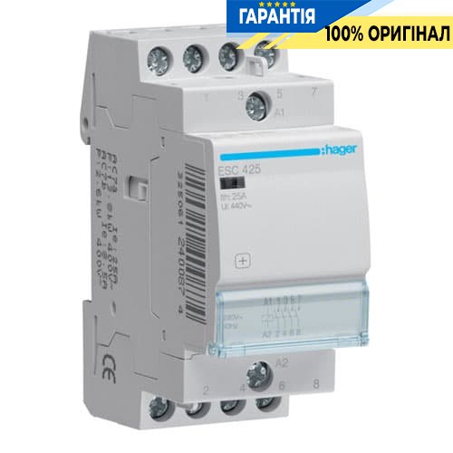 Контактор - силове реле Hager ESC425 230V / 25A 4Н.О