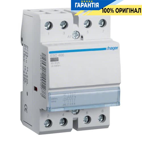 Контактор - силове реле Hager ESC466 230V / 63A 3Н.О + 1Н.З