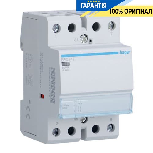 Контактор - силове реле Hager ESC241 230V / 40A 2Н.З