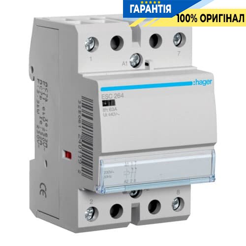 Контактор - силове реле Hager ESC264 230V / 63A 2Н.З