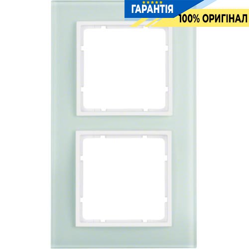 Рамка стеклянная 2-а коллекция B.7 GLAS, цвет «полярно белый, матовый», Berker 10126909