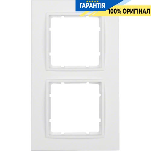Рамка пластмасса 2-а коллекция B.7, цвет «полярно белый, матовый», Berker 10126919