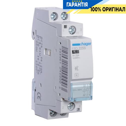 Контактор безшумний Hager ESD225S 25A, 2Н.О, 24V