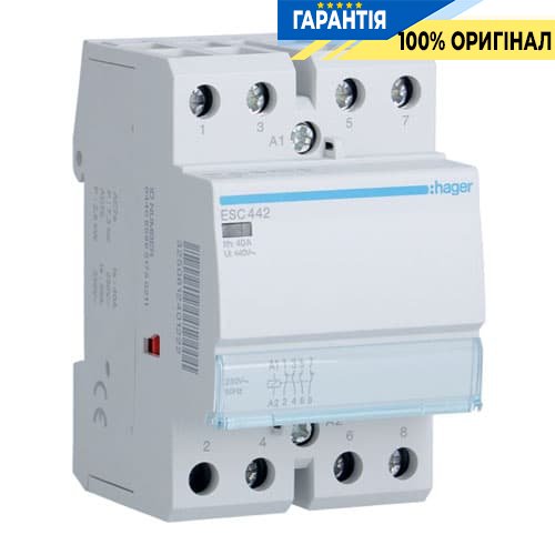 Контактор - силовое реле Hager ESC442 230V/40A 2Н.О+2Н.З