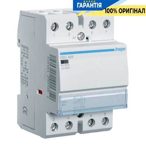 Контактор - силове реле Hager ESC465 230V / 63A 2Н.О + 2Н.З