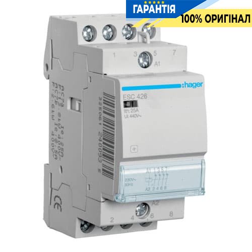Контактор - силове реле Hager ESC426 230V / 25A 4Н.З