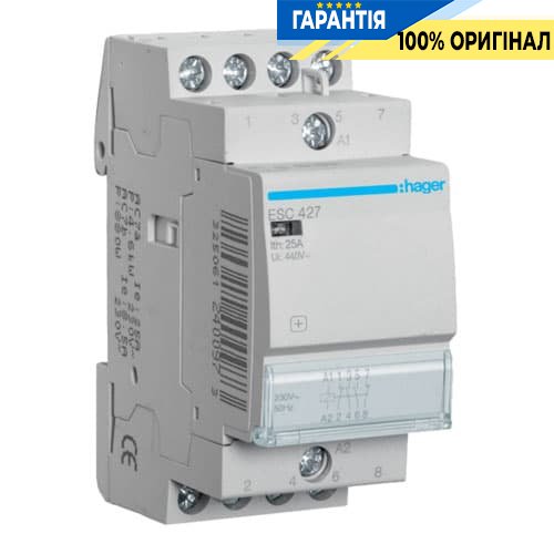 Контактор - силове реле Hager ESC427 230V / 25A 2Н.О + 2Н.З