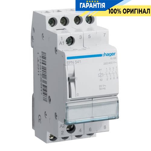 Імпульсне реле Hager EPN541, 4 н.о., 16А, Uупр. = 24V ~ АС / 12V AC