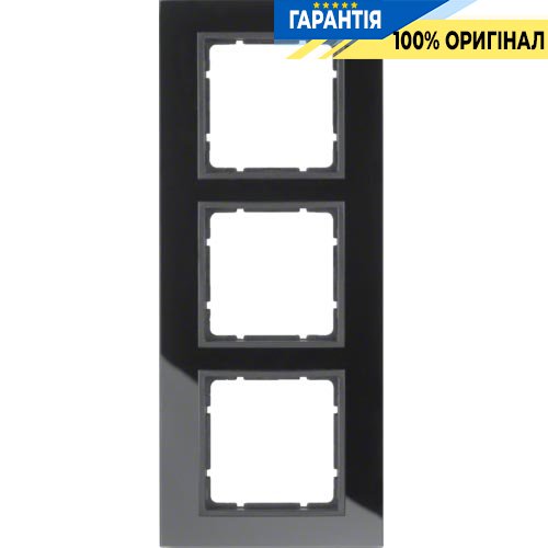 Рамка скляна 3-а колекція B.7 GLAS, колір «чорний антрацит, матовий», Berker 10136616