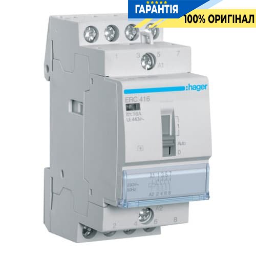 Установче реле Hager ERC416 16А, 230V ~, контакти: 4Н.О