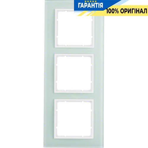 Рамка стеклянная 3-а коллекция B.7 GLAS, цвет «полярно белый, матовый», Berker 10136909
