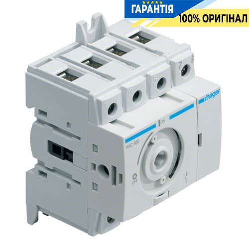 Вимикач навантаження модульний до 16мм2, 4п 40А, Hager HAB404