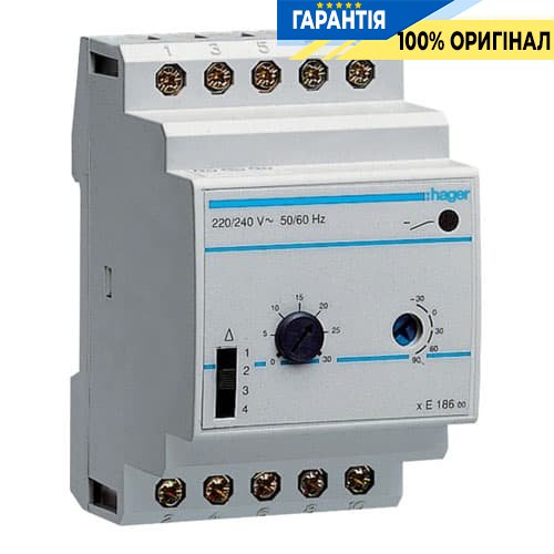 Термостат багатофункціональний Hager EK186 (-30 Cо + 90 Cо), 230В/2А, без датчика