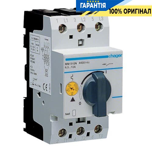 Автоматический выключатель защиты двигателя Hager MM510N 6-10A
