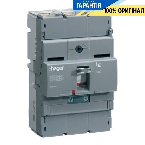 Автоматичний вимикач x250 3-полюси 40kA 200A Трег./Мрег. Hager HNB200H